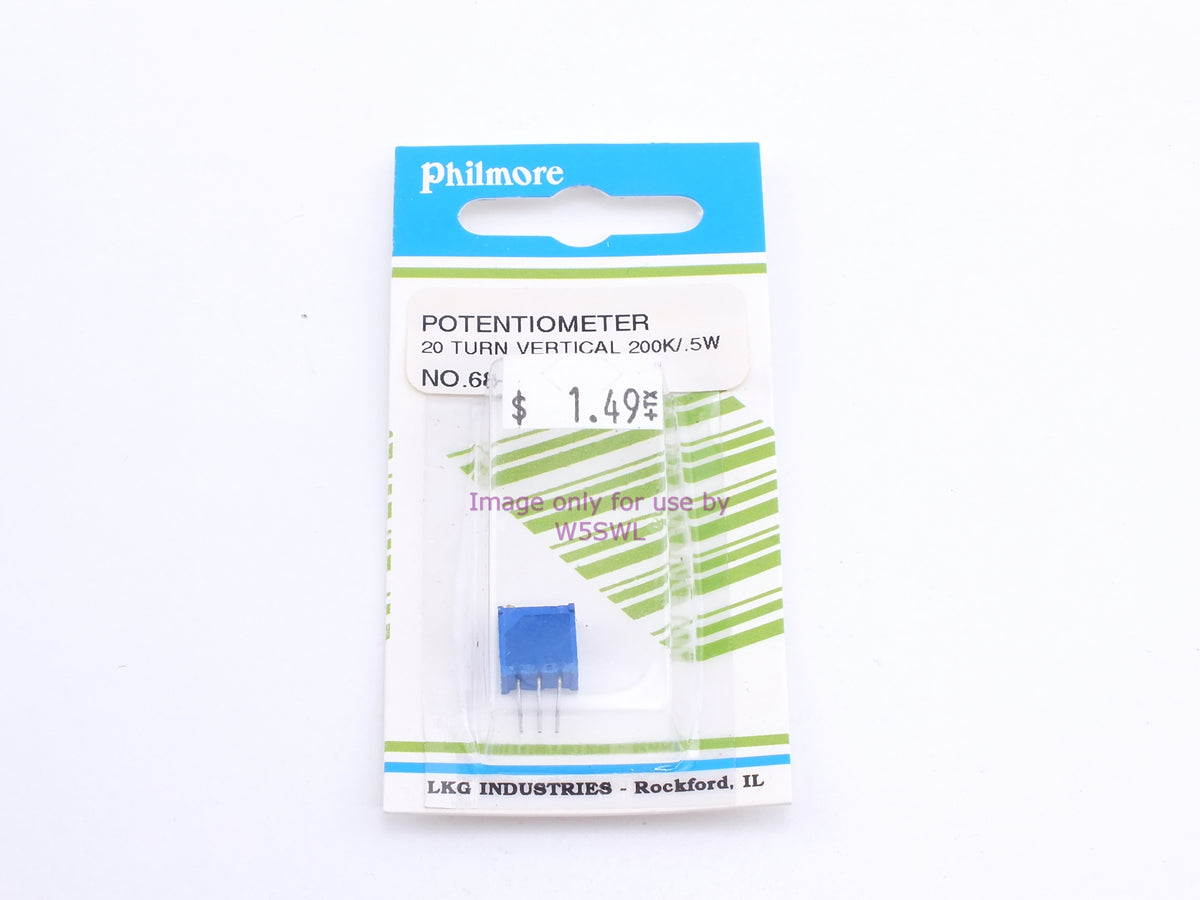 Philmore 68-254 Potentiometer 20 Turn Vertical-200K/.5W (bin63) - Dave's Hobby Shop by W5SWL