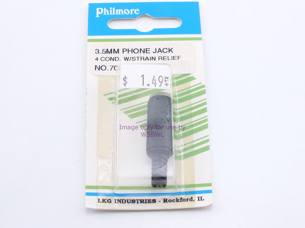 Philmore 70-086 3.5MM Phone Jack 4 Cond. w/Strain Relief (bin29) - Dave's Hobby Shop by W5SWL