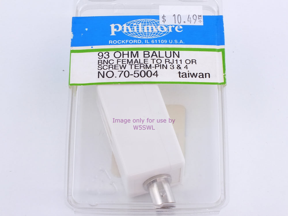 Philmore 70-5004 93 Ohm Balun BNC Female To RJ11 Or Screw Term-Pin 3&4 (bin112) - Dave's Hobby Shop by W5SWL
