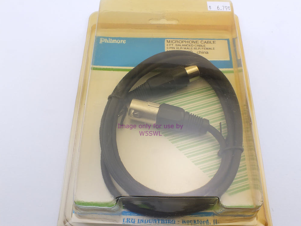 Philmore 71-1570 Microphone Cable 6ft Balanced 3 Pin XLR Male to XLR Female (Bin72) - Dave's Hobby Shop by W5SWL