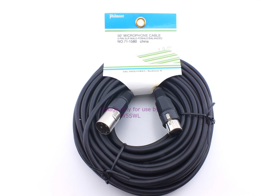 Philmore 71-1580 50ft Microphone Cable 3 Pin XLR Male to Female Balanced (bin11) - Dave's Hobby Shop by W5SWL