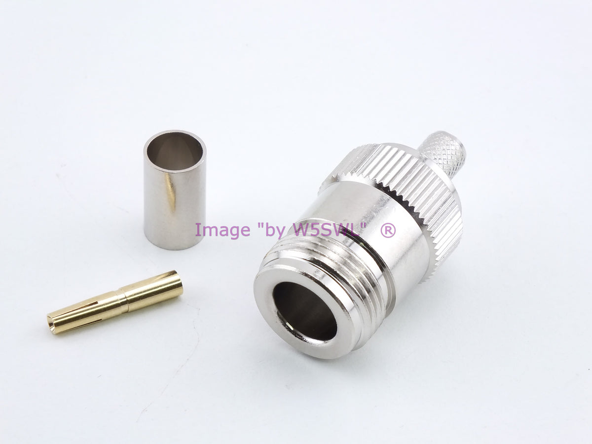 W5SWL Brand N Female Crimp Connector for RG-8X Mini-8 LMR240 - 2 Connectors - Dave's Hobby Shop by W5SWL