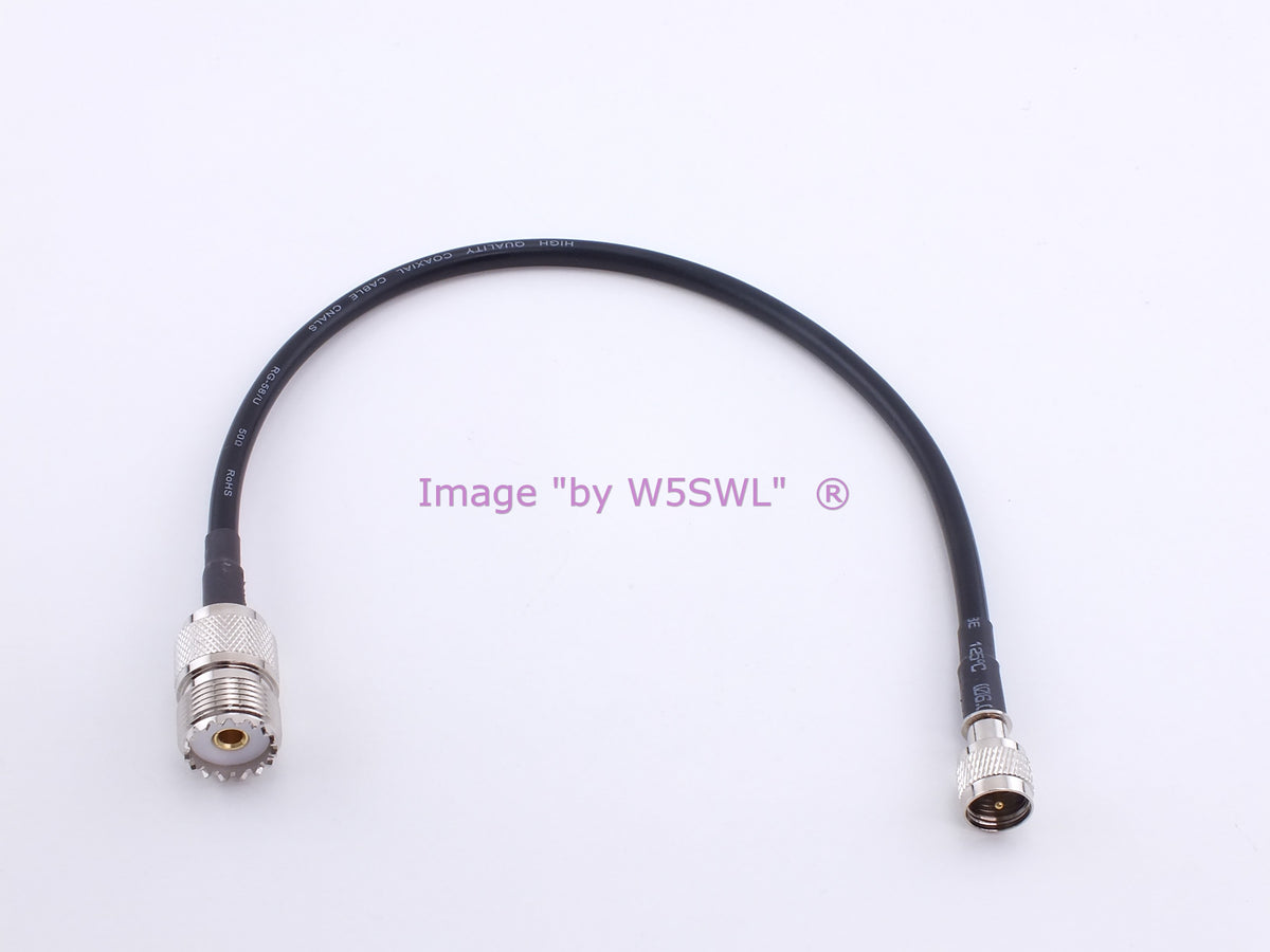 Mini-UHF Male to UHF Female 1ft RG58 Radio Test Jumper Patch Coax Cable - Dave's Hobby Shop by W5SWL