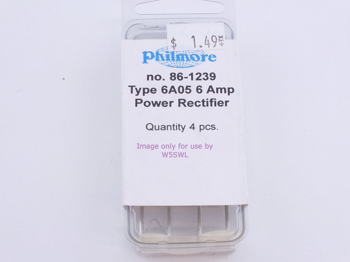 Philmore 86-1239 Type 6A05 6 Amp Power Rectifier (bin82) - Dave's Hobby Shop by W5SWL