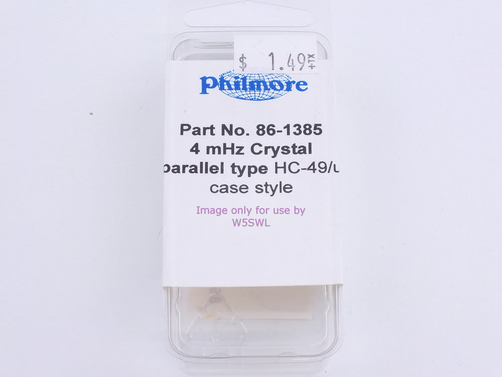 Philmore 86-1385 4mHz Crystal Parallel Type (bin81) - Dave's Hobby Shop by W5SWL