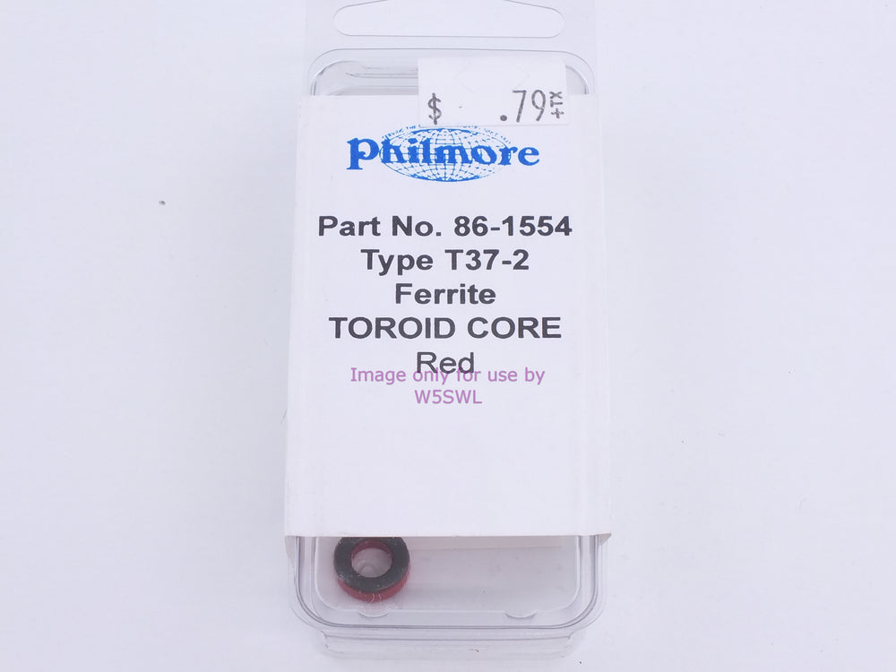 Philmore 86-1554 Type T37-2, Ferrite Toroid Core Red (bin83) - Dave's Hobby Shop by W5SWL