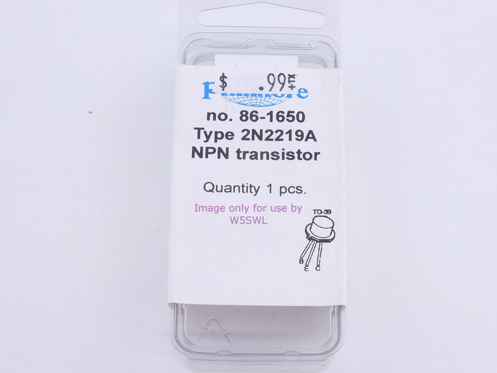 Philmore 86-1650 Type 2N2219A NPN Transistor (bin83) - Dave's Hobby Shop by W5SWL