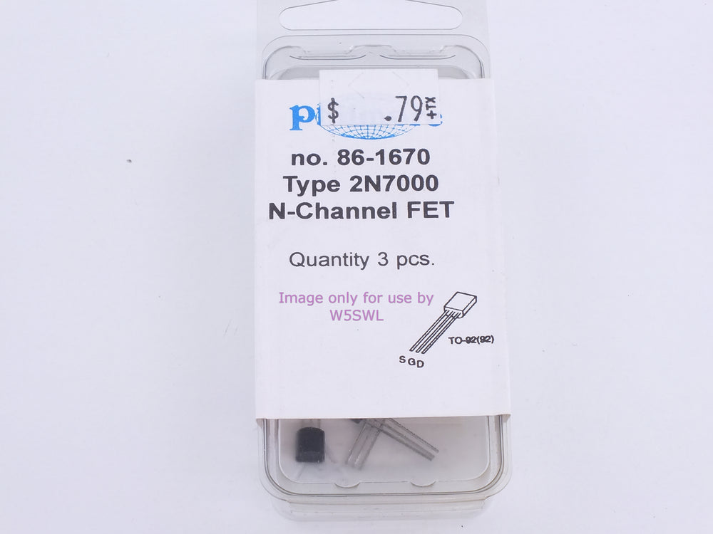 Philmore 86-1670 Type 2N7000 N-Channel FET (bin83) - Dave's Hobby Shop by W5SWL
