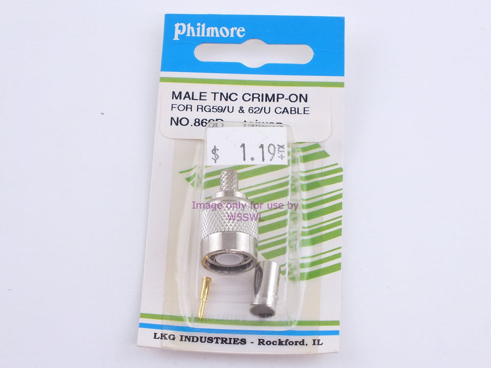 Philmore 860D Male TNC Crimp-On For RG59/U & 62/U Cable (bin86) - Dave's Hobby Shop by W5SWL