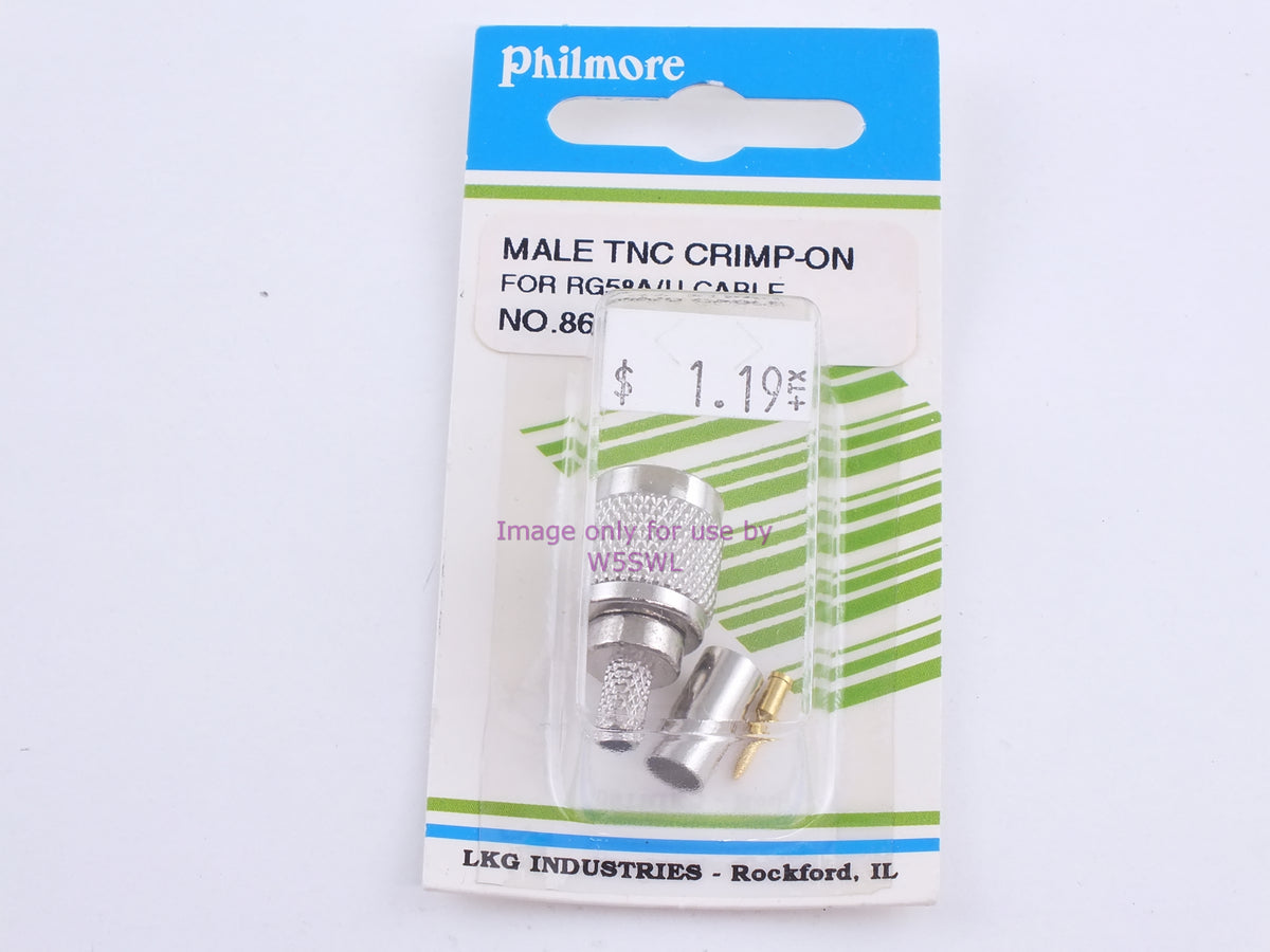 Philmore 862D Male TNC Crimp-On For RG58A/U Cable (bin86) - Dave's Hobby Shop by W5SWL