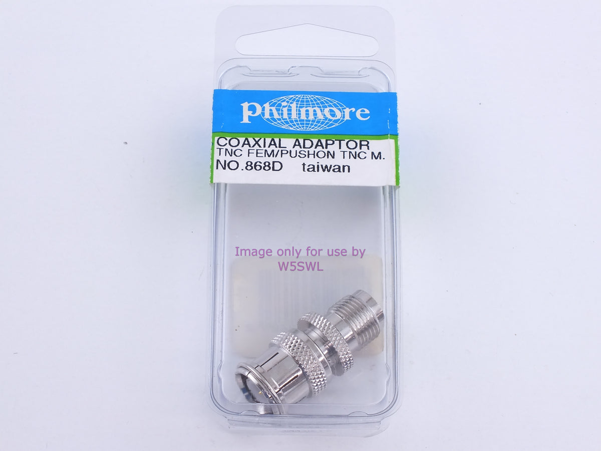 Philmore 868D Coaxial Adaptor TNC Fem/Push-On TNC Male (bin102) - Dave's Hobby Shop by W5SWL