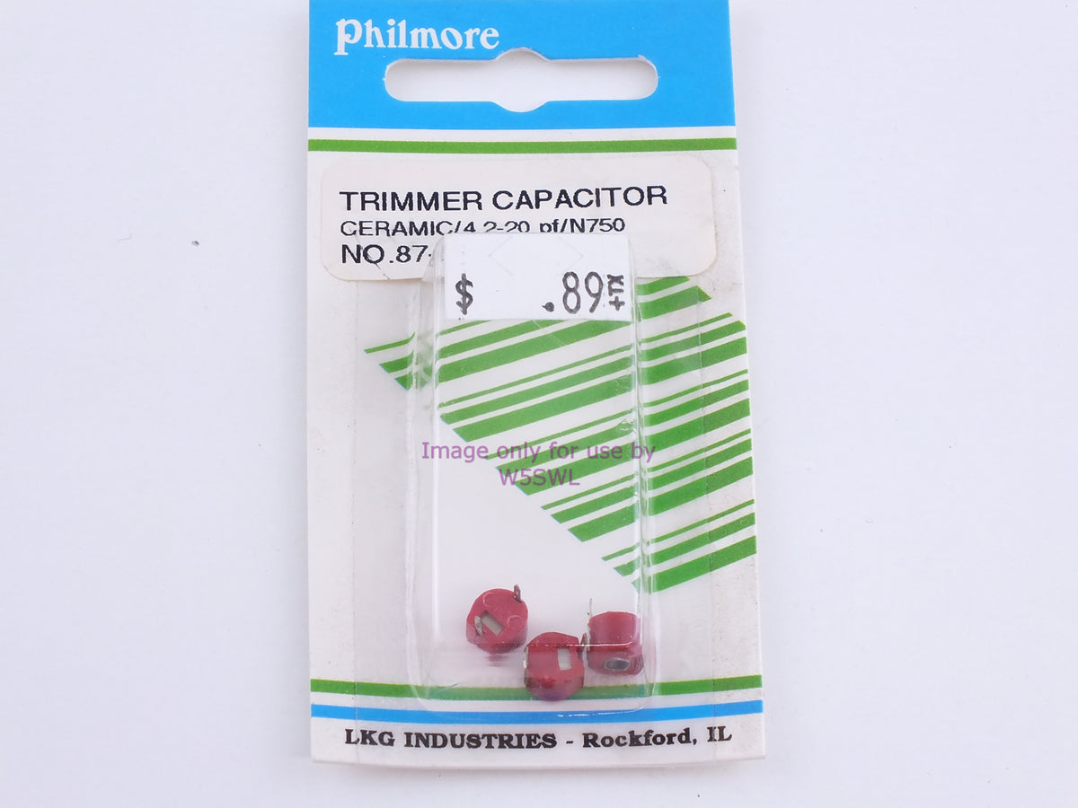 Philmore 87-620 Trimmer Capacitor Ceramic/4.2-20 pF/N750 (bin87) - Dave's Hobby Shop by W5SWL