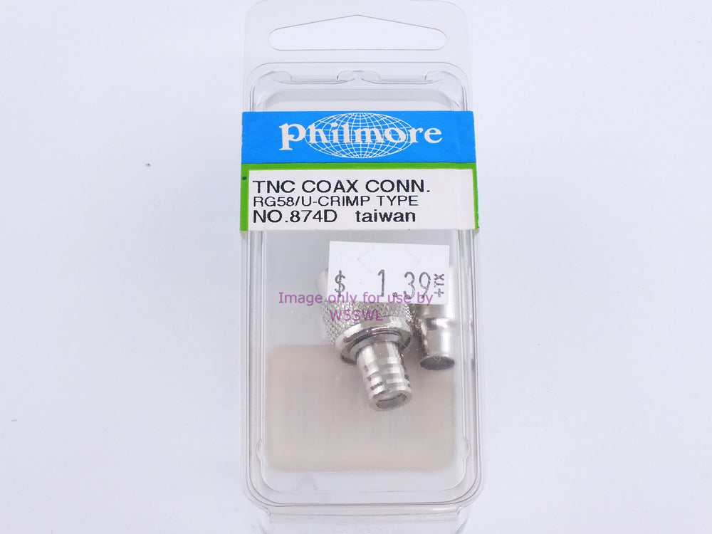 Philmore 874D TNC Coax Conn. RG58/U-Crimp Type (bin86) - Dave's Hobby Shop by W5SWL