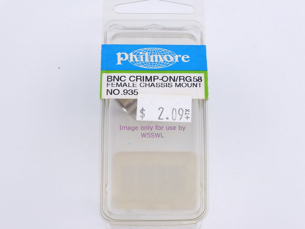 Philmore 935 BNC Crimp-On/RG58 Female Chassis Mount (bin98) - Dave's Hobby Shop by W5SWL