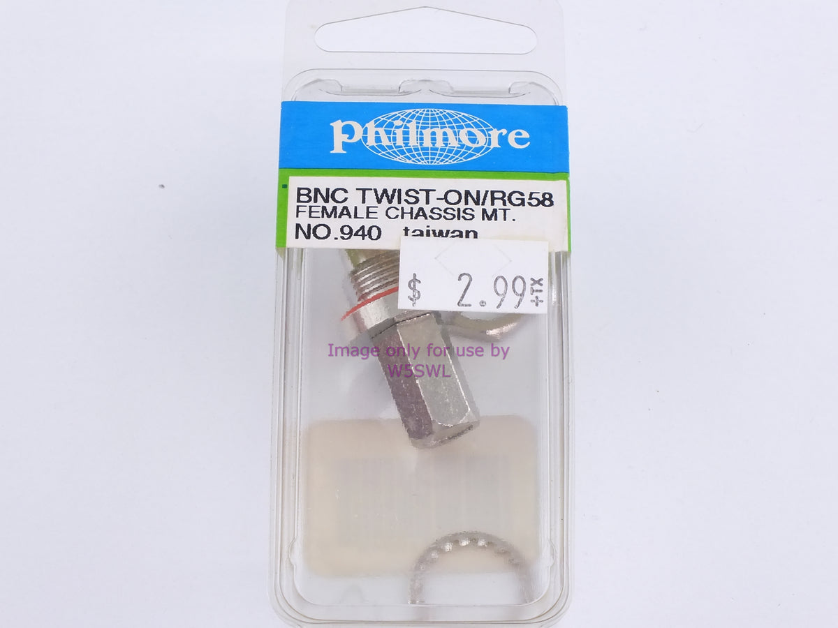 Philmore 940 BNC Twist-On/RG58 Female Chassis MT. (bin98) - Dave's Hobby Shop by W5SWL