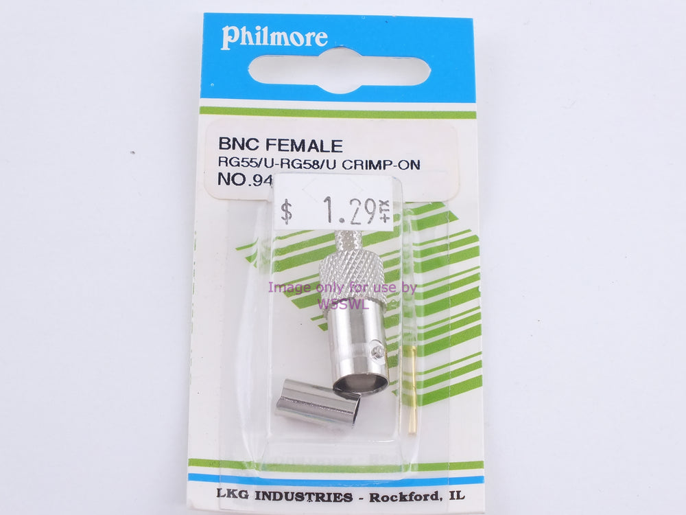 Philmore 943 BNC Female RG55/U-RG58/U Crimp-On (bin98) - Dave's Hobby Shop by W5SWL