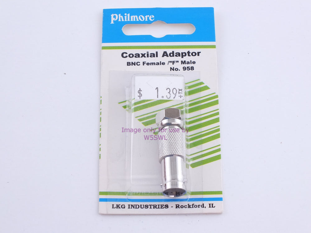 Philmore 958 Coaxial Adaptor BNC Female/"F" Male (bin105) - Dave's Hobby Shop by W5SWL