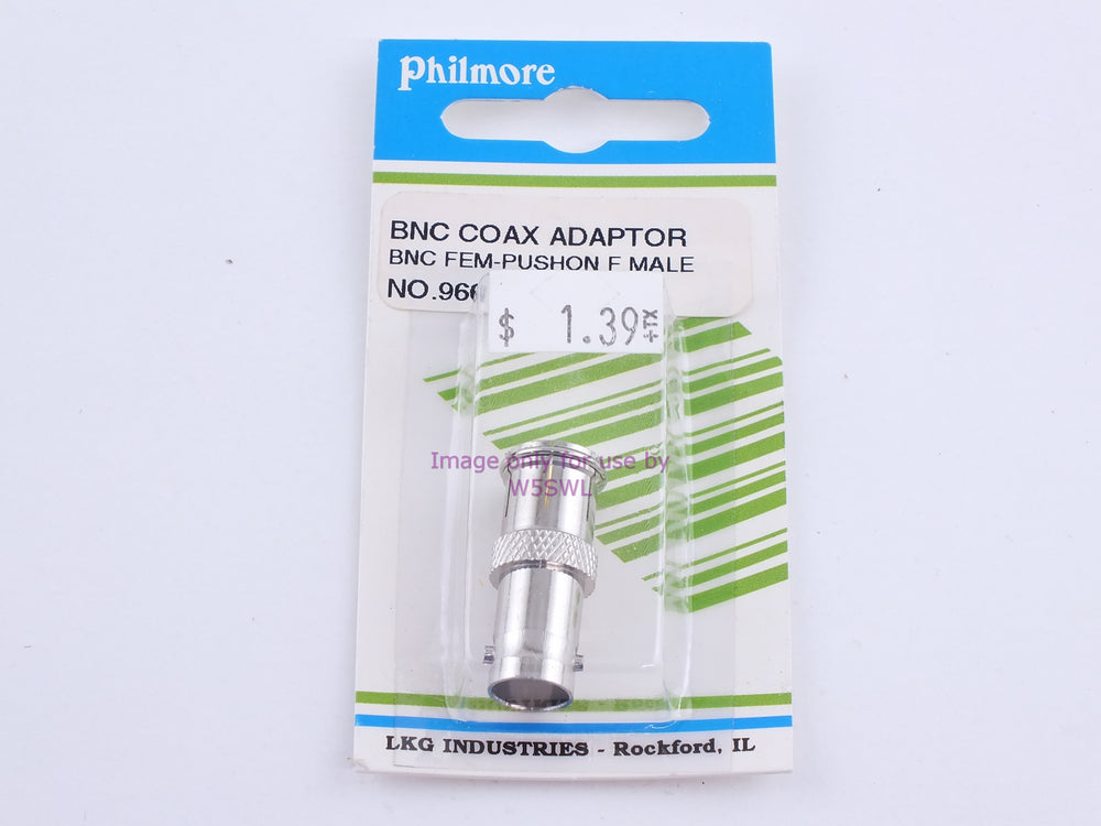 Philmore 966 BNC Coax Adaptor BNC Female/Push-On F Male (bin106) - Dave's Hobby Shop by W5SWL