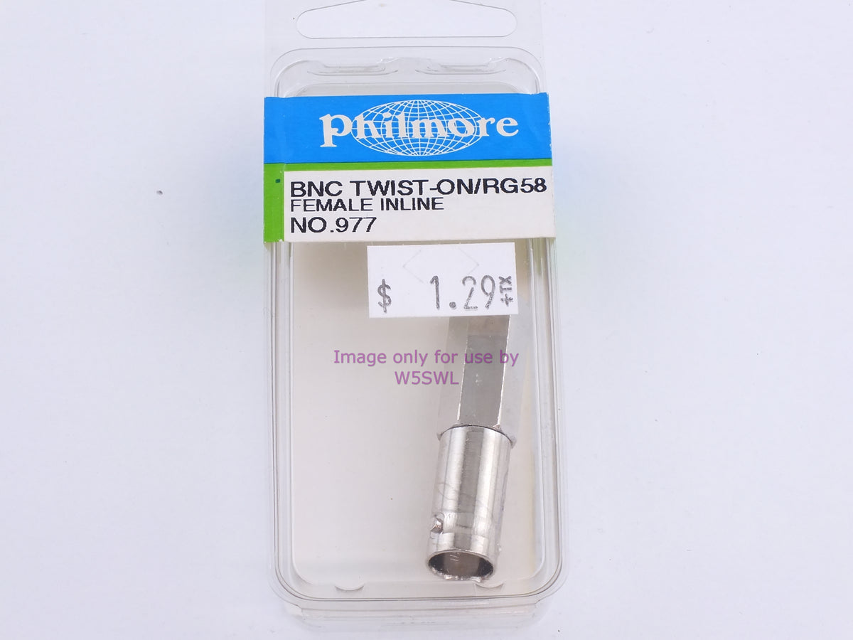 Philmore 977 BNC Twist-On/RG58 Female Inline (bin99) - Dave's Hobby Shop by W5SWL