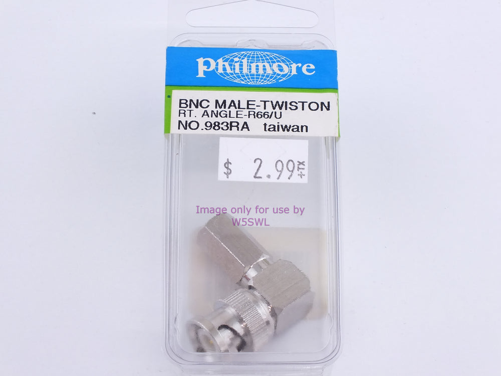 Philmore 983RA BNC Male Twist On RT. Angle-R66/U (bin99) - Dave's Hobby Shop by W5SWL