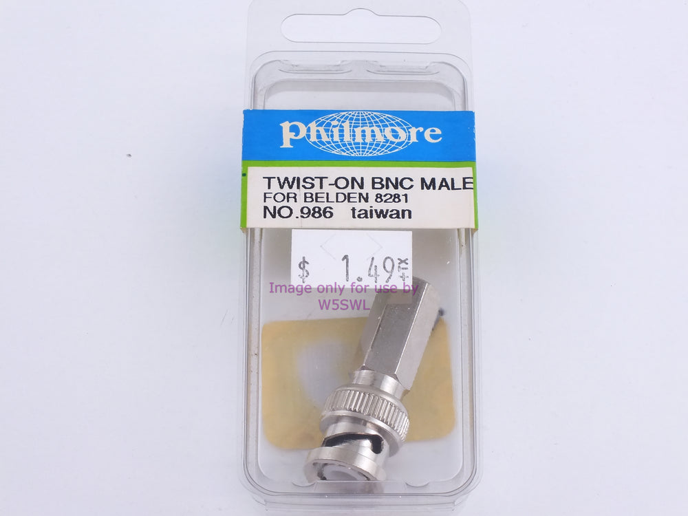 Philmore 986 Twist-On BNC Male For Belden 8281 (bin99) - Dave's Hobby Shop by W5SWL