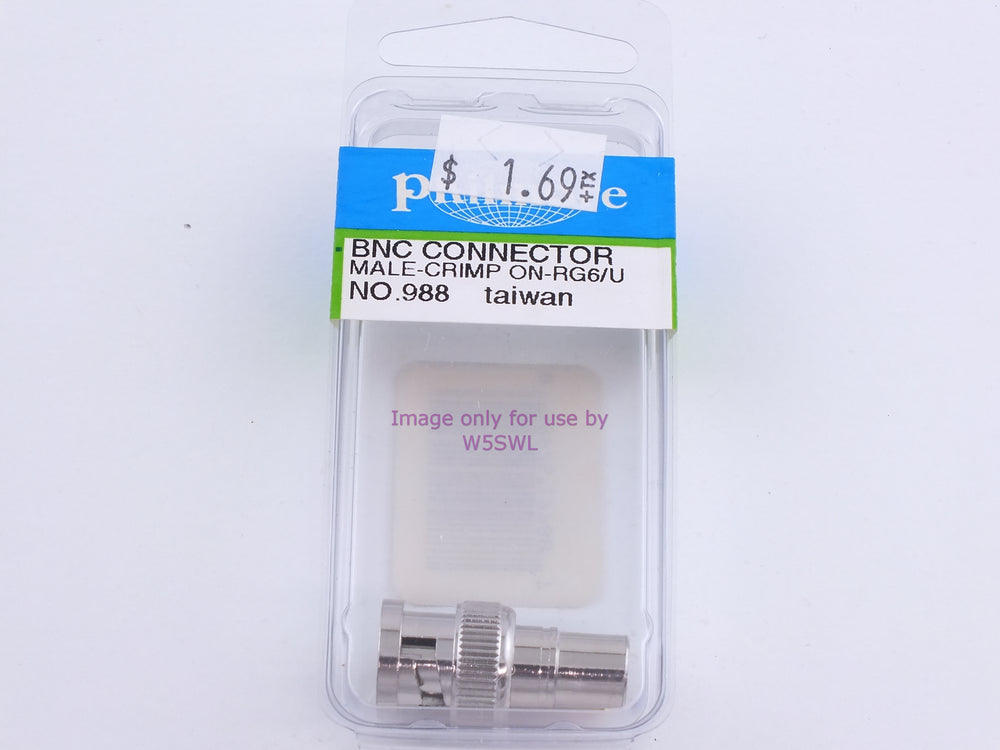 Philmore 988 BNC Connector Male- Crimp On-RG6/U (bin99) - Dave's Hobby Shop by W5SWL