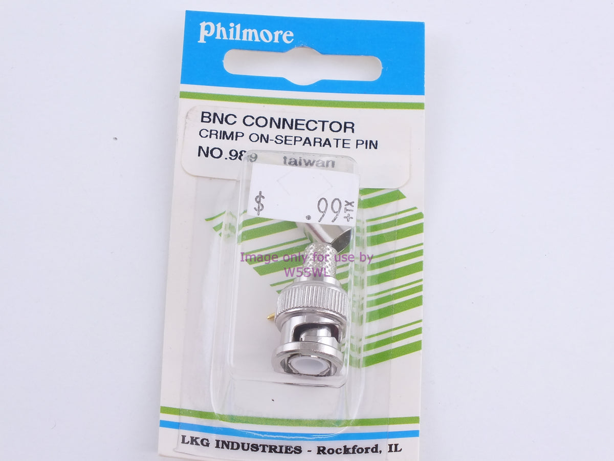 Philmore 989 BNC Connector Crimp On-Separate Pin (bin98) - Dave's Hobby Shop by W5SWL