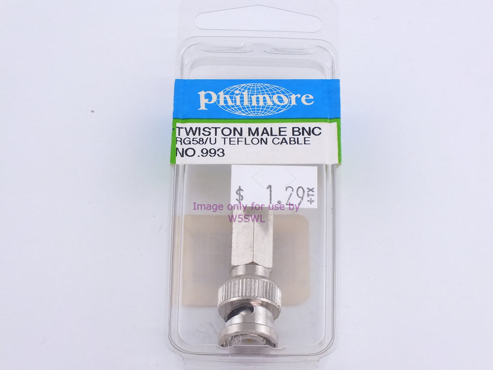 Philmore 993 Twist-On Male BNC RG58/U Teflon Cable (bin99) - Dave's Hobby Shop by W5SWL
