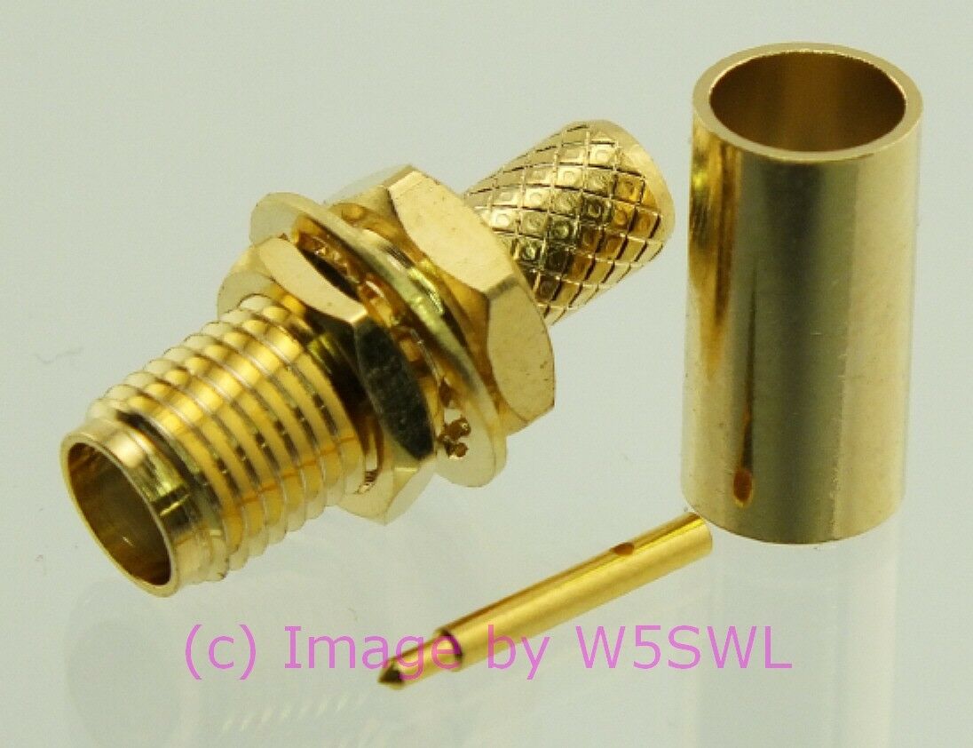 W5SWL SMA Female Connector Reverse Polarity Bulkhead Crimp RG-58 LMR-195 - Dave's Hobby Shop by W5SWL