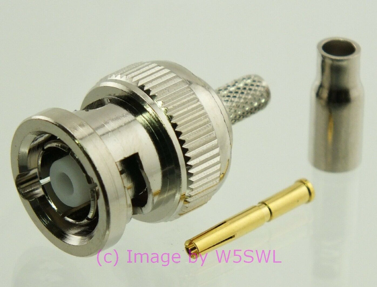 W5SWL Brand BNC Male Reverse Polarity Crimp Coax Connector RG174 LMR100 2-Pack - Dave's Hobby Shop by W5SWL