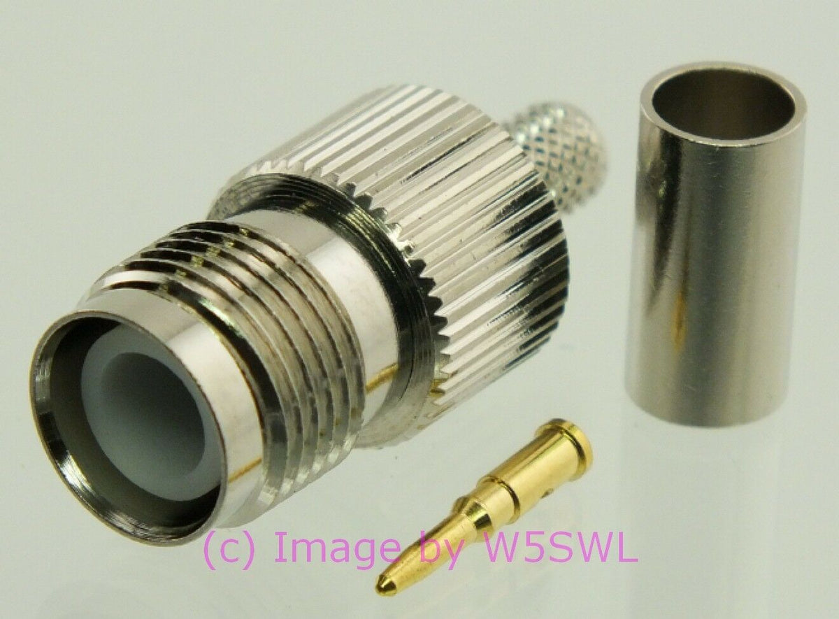 W5SWL TNC Reverse Polarity Female Coax Connector Crimp RG-58 LMR-195 2-Pack - Dave's Hobby Shop by W5SWL