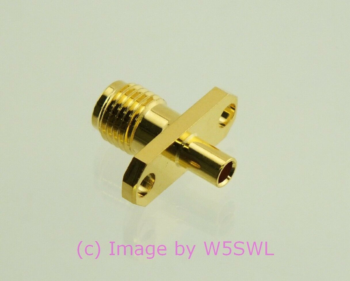 W5SWL Brand SMA Female Coax Connector Chassis Mount Gold Semi-Rigid 0.085" Line - Dave's Hobby Shop by W5SWL