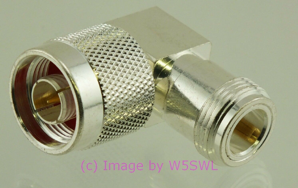 W5SWL N Male to N Female Coax Connector Adapter Right Angle SILVER - Dave's Hobby Shop by W5SWL