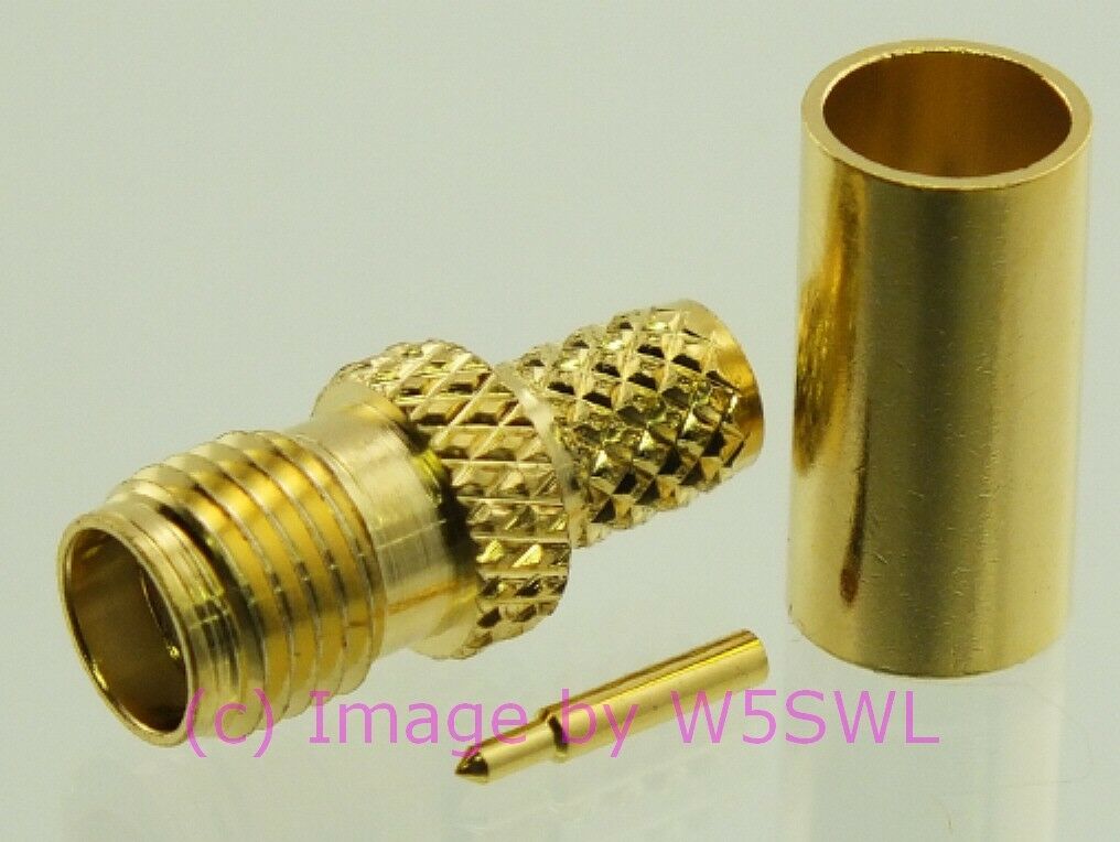 W5SWL SMA Female Coax Connector Reverse Polarity Crimp RG-58 LMR-195 2-PK - Dave's Hobby Shop by W5SWL