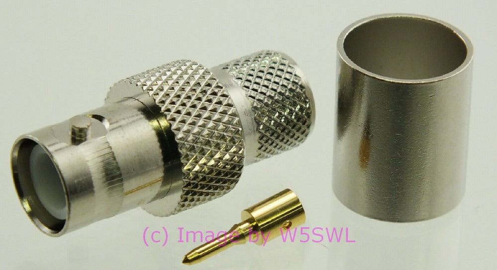 W5SWL Brand BNC Female Coax Connector RP Crimp RG-8X LMR240 2-Pack - Dave's Hobby Shop by W5SWL