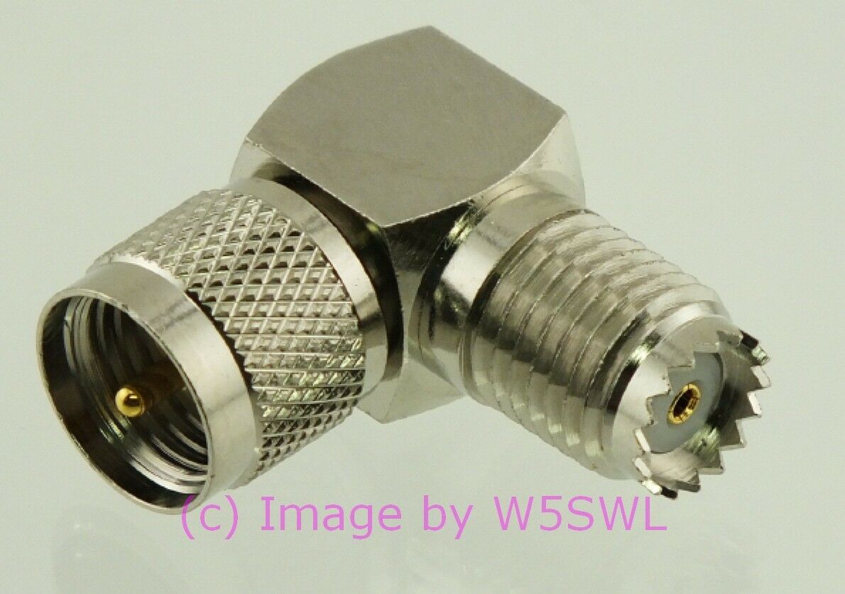 W5SWL Brand Mini-UHF Coax Connector Right Angle 90 Degree Elbow Adapter - Dave's Hobby Shop by W5SWL