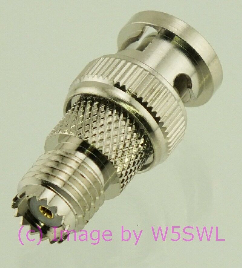 W5SWL BNC Male to Mini UHF Female Coax Connector Adapter - Dave's Hobby Shop by W5SWL