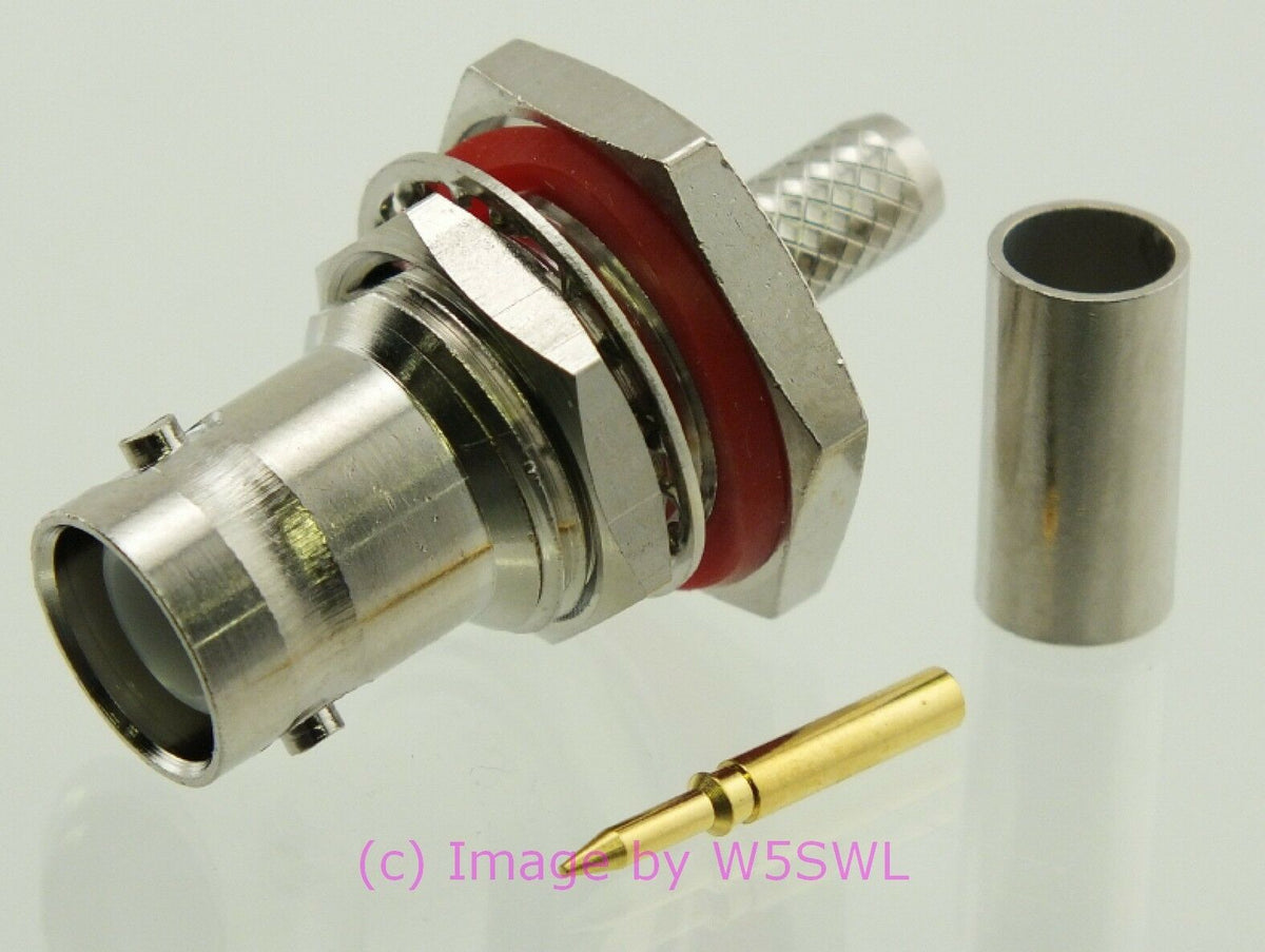 W5SWL Brand BNC Female Coax Connector RP Bulkhead Crimp RG-58 - Dave's Hobby Shop by W5SWL