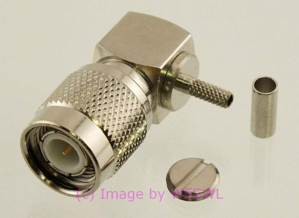W5SWL TNC Male Coax Connector 90 Deg Crimp RG-174 LMR-100 2-PACK - Dave's Hobby Shop by W5SWL