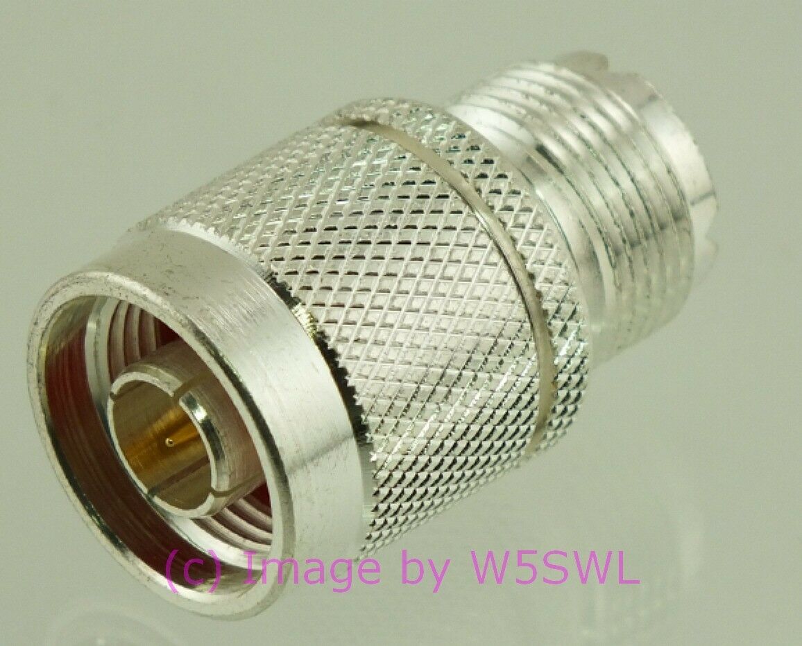 W5SWL N Male to UHF Female Coax Connector Adapter SILVER - Dave's Hobby Shop by W5SWL