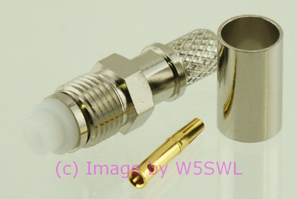 W5SWL Brand FME Female Crimp fits LMR240 Coax Connector 2 Pack - Dave's Hobby Shop by W5SWL