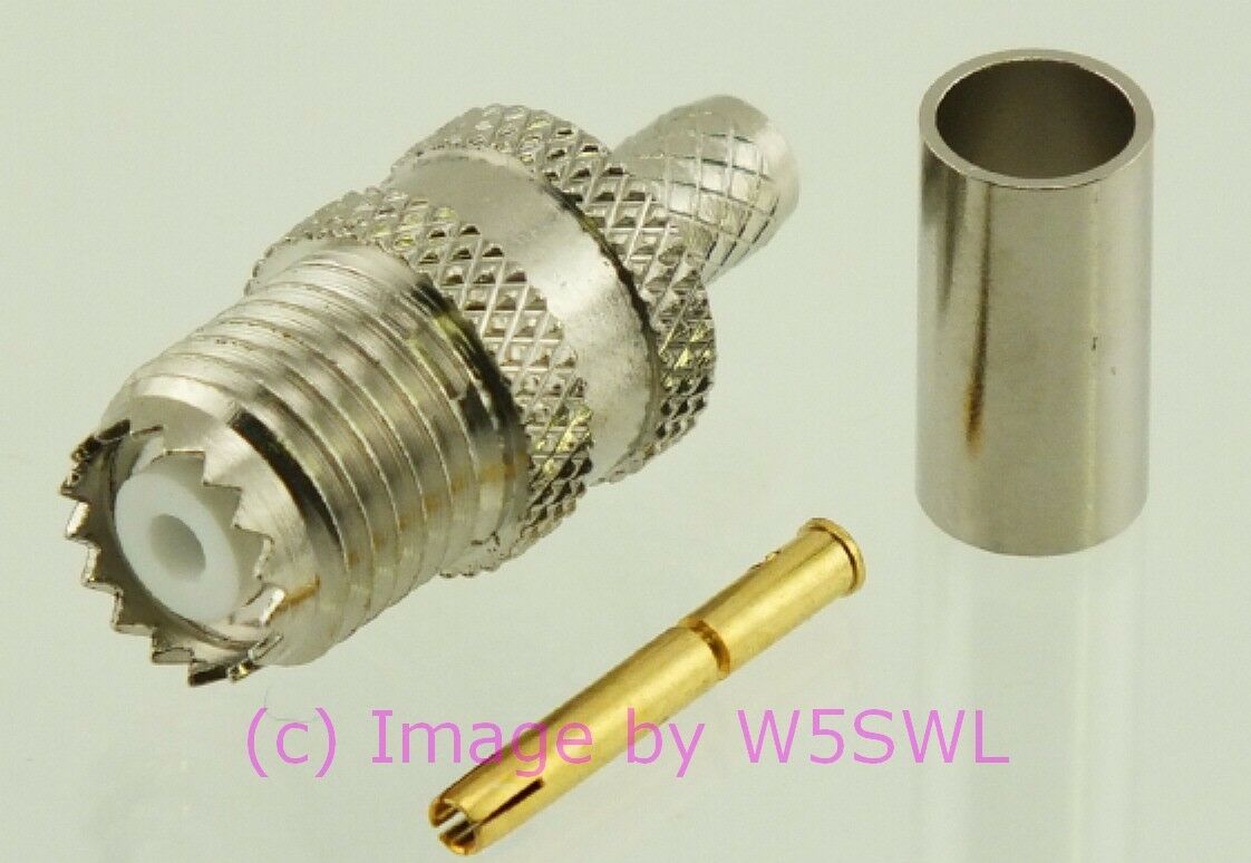 W5SWL Mini-UHF Female Connector Crimp RG-8X LMR240 2-Pk - Dave's Hobby Shop by W5SWL