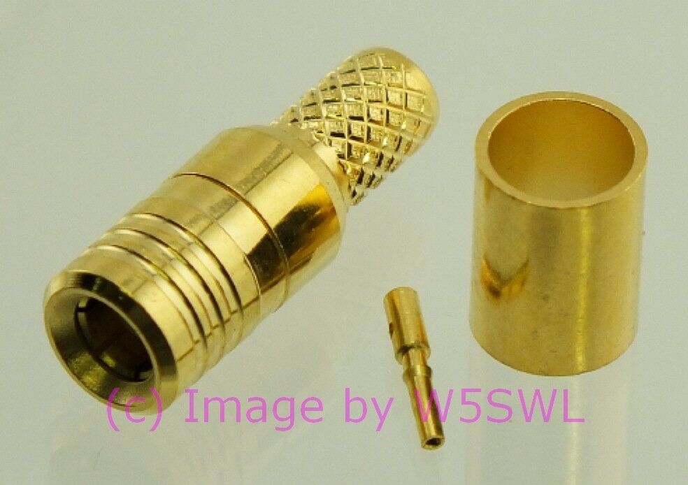 W5SWL SMB Plug Coax Connector Crimp RG-58 LMR-195 Teflon Gold Gold - Dave's Hobby Shop by W5SWL