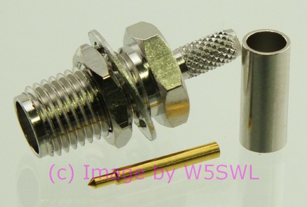 W5SWL SMA Female Connector Reverse Polarity Bulkhead Crimp RG-174 LMR-100 - Dave's Hobby Shop by W5SWL