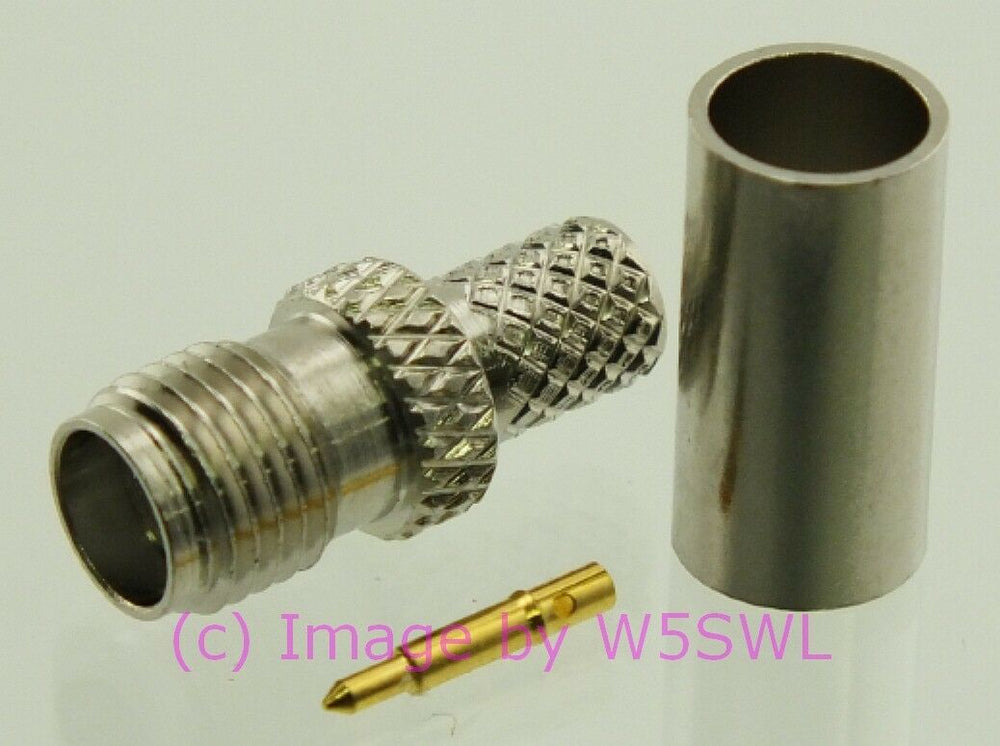 W5SWL SMA Female Coax Connector Reverse Polarity Crimp RG-58 LMR-195 2-PK - Dave's Hobby Shop by W5SWL