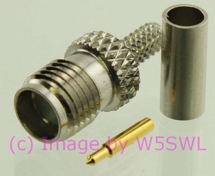 W5SWL SMA Female Coax Connector Reverse Polarity Crimp RG-174 LMR-100 2-Pk - Dave's Hobby Shop by W5SWL