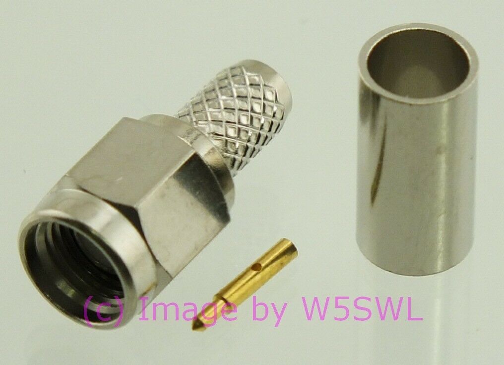 W5SWL Brand SMA Male Coax Connector Crimp RG-58 LMR-195  2-PACK - Dave's Hobby Shop by W5SWL