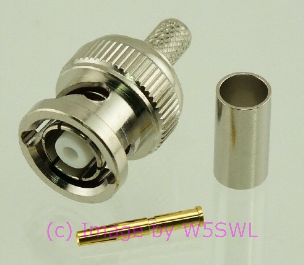 W5SWL Brand Premium Series BNC Male Reverse Polarity Crimp Coax Connector RG-58 - Dave's Hobby Shop by W5SWL