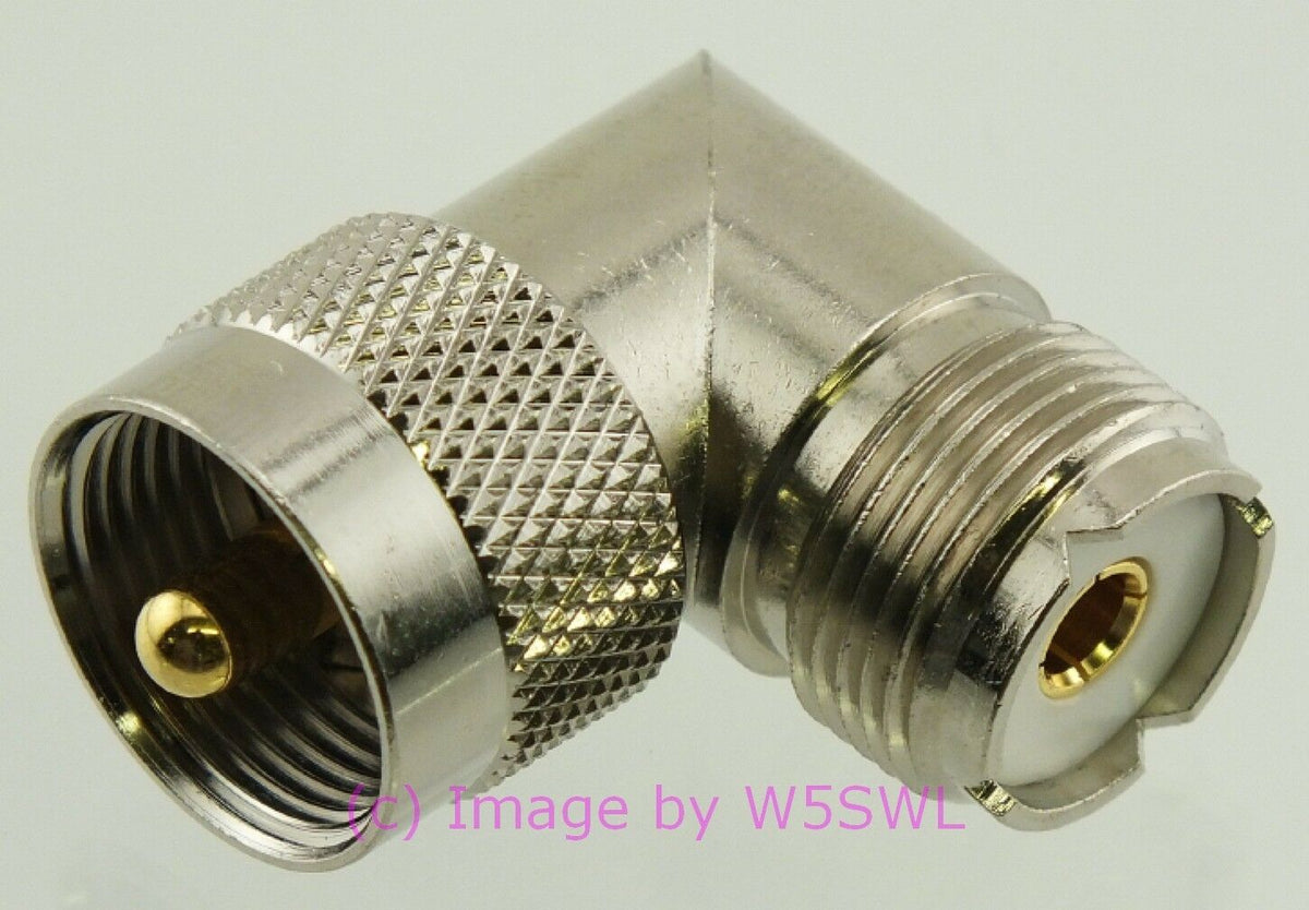 W5SWL Brand UHF Male to Female Coax Connector Adapter 90 Deg Right Angle - Dave's Hobby Shop by W5SWL