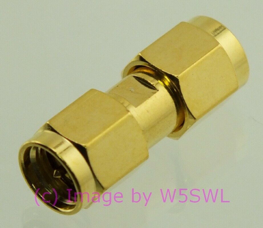 W5SWL SMA Male to SMA Male Coax Connector Adapter Gold - Dave's Hobby Shop by W5SWL